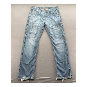Request Jeans Mens 36x34 Blue Denim Straight Leg Carpenter Utility Pants Cotton
